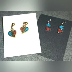 Women's Earrings Heart Shape Silver/Gold Plated